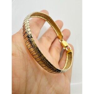 Milor 925 Italy sterling silver 14k gold vermeil omega bracelet 7.5”